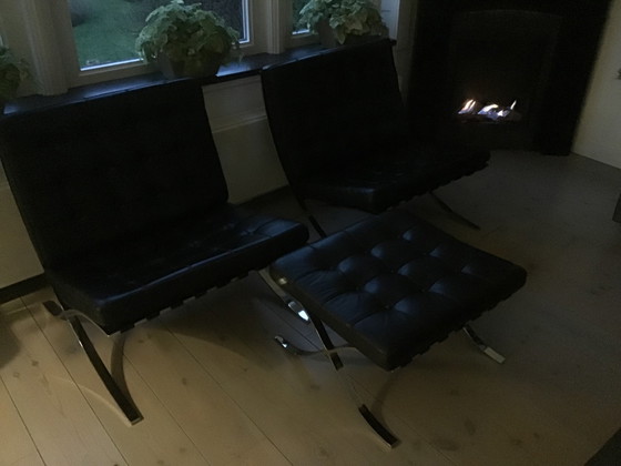 Image 1 of 2x Fasem Barcelona Stühle mit Ottomane