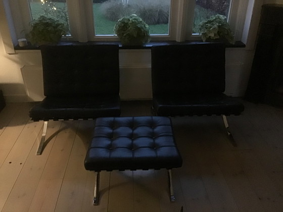 Image 1 of 2x Fasem Barcelona Stühle mit Ottomane