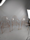 Set mit 3 Kartell Louis Ghost Stühlen von Philip Starck 