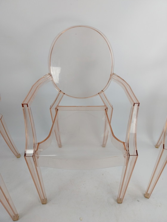 Image 1 of Set mit 3 Kartell Louis Ghost Stühlen von Philip Starck 