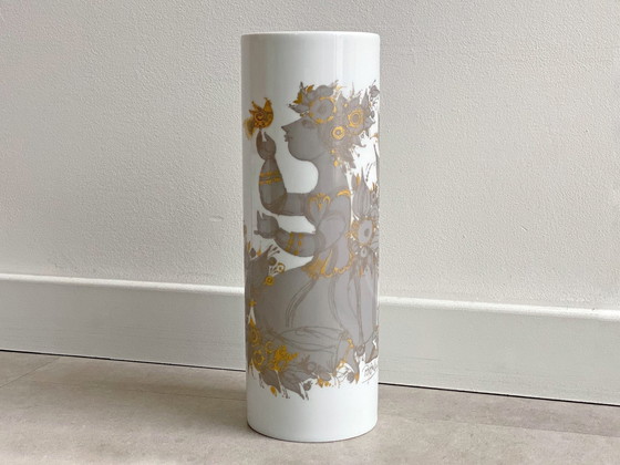 Image 1 of XL Skandinavisch Vintage Björn Wiinblad Vase Sammuramat, Rosenthal, Golddekor