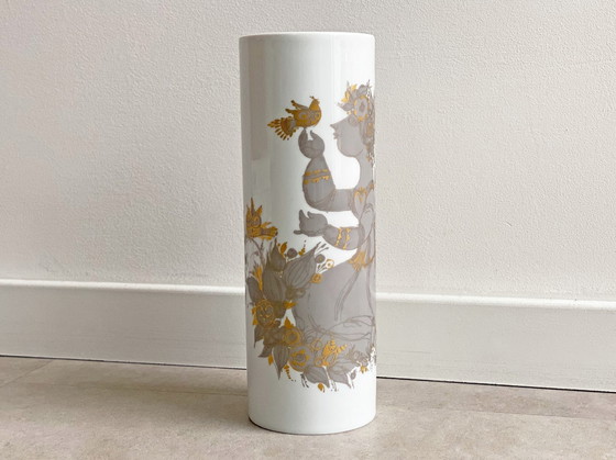 Image 1 of XL Skandinavisch Vintage Björn Wiinblad Vase Sammuramat, Rosenthal, Golddekor