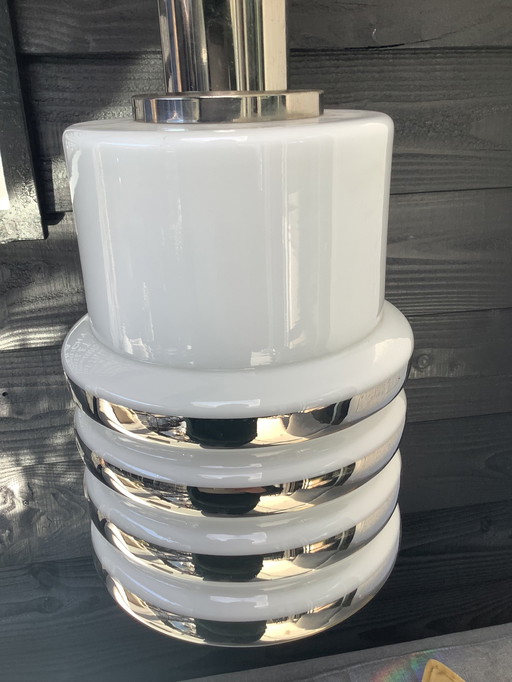 Vintage Bankamp Leuchte Glas Pendelleuchte