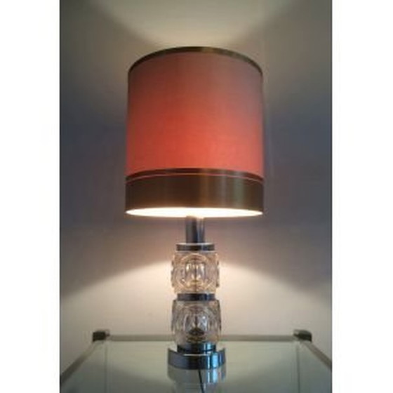 Image 1 of Paar Vintage-Tischlampen aus Glas und Chrom, 1960