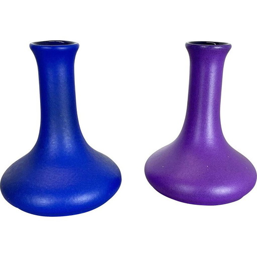 Paar Vasen aus fetter Lava-Keramik für Marei Ceramics, Deutschland 1970er Jahre