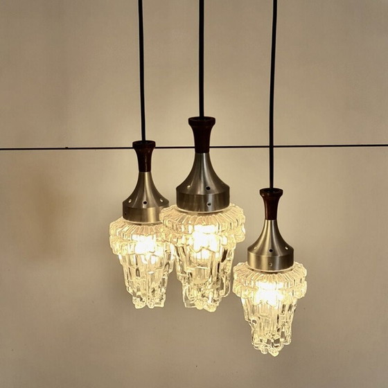 Image 1 of Vintage Brutalistic Kronleuchter 3 Lichtpunkte