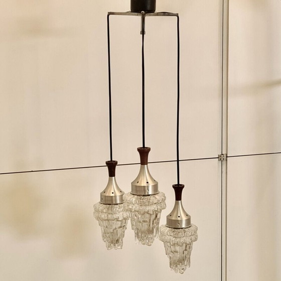 Image 1 of Vintage Brutalistic Kronleuchter 3 Lichtpunkte