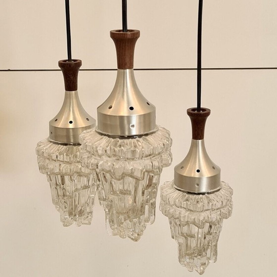 Image 1 of Vintage Brutalistic Kronleuchter 3 Lichtpunkte