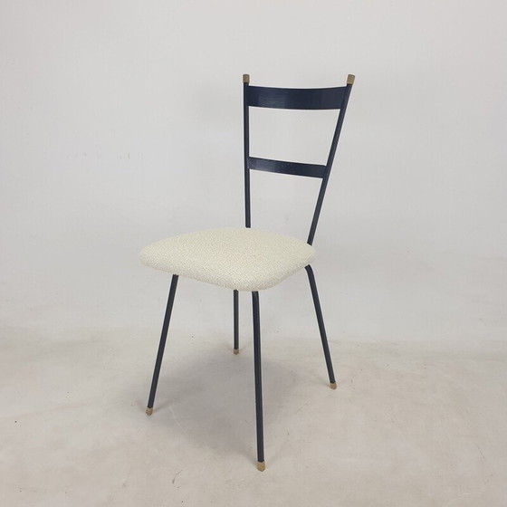 Image 1 of Paar Vintage-Stühle aus Metall und Messing, Italien 1960