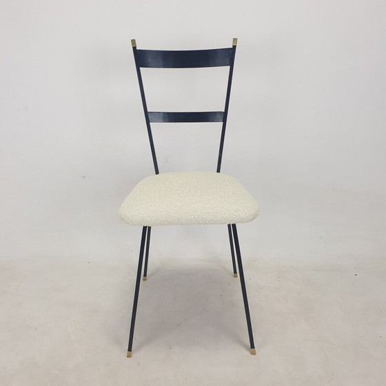 Image 1 of Paar Vintage-Stühle aus Metall und Messing, Italien 1960