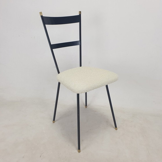 Image 1 of Paar Vintage-Stühle aus Metall und Messing, Italien 1960