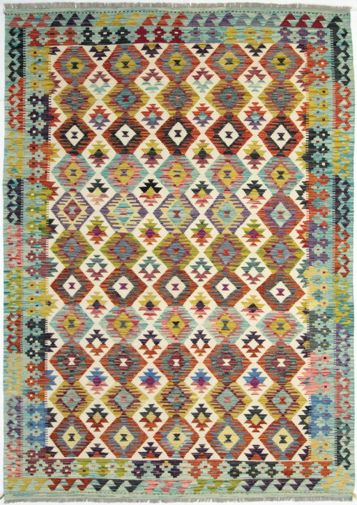 Original Old Style Kelim Afghan 243 X 169 Cm Top Zustand