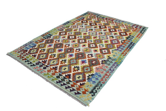 Image 1 of Original Old Style Kelim Afghan 243 X 169 Cm Top Zustand