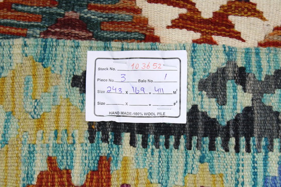 Image 1 of Original Old Style Kelim Afghan 243 X 169 Cm Top Zustand
