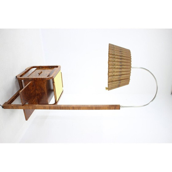 Image 1 of Vintage Art Deco Stehlampe aus Papier und Nussbaum, Tschechoslowakei 1930