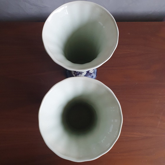 Image 1 of Delfter Blau Trompete Vasen von Royal Sphinx von Boch aus 1940