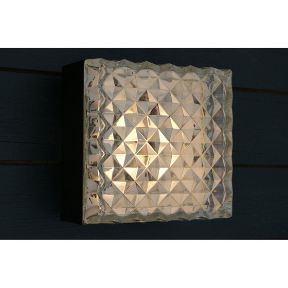 Image 1 of Quadratische Deckenleuchte aus Glas, 1960