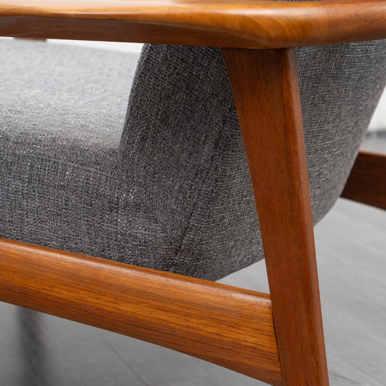 Image 1 of 60er Jahre Teak Sessel, organisch, neu gepolstert und bezogen