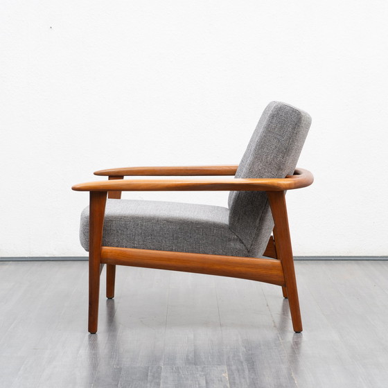 Image 1 of 60er Jahre Teak Sessel, organisch, neu gepolstert und bezogen