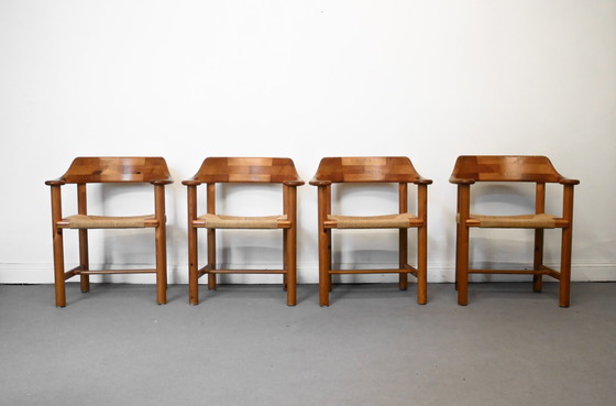 Image 1 of 4 Rainer Daumiller Arm Chair Stühle Set Geflecht Kiefer Esszimmer