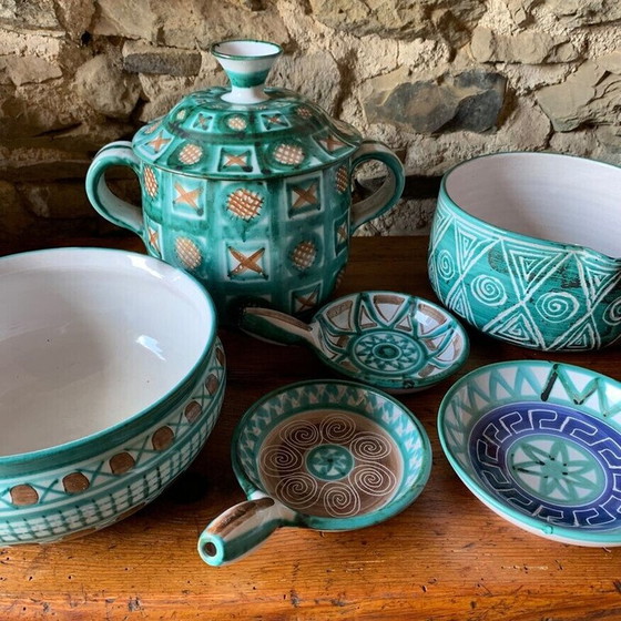 Image 1 of Satz von 6 Vintage-Keramikstücken aus Vallauris von Robert Picault