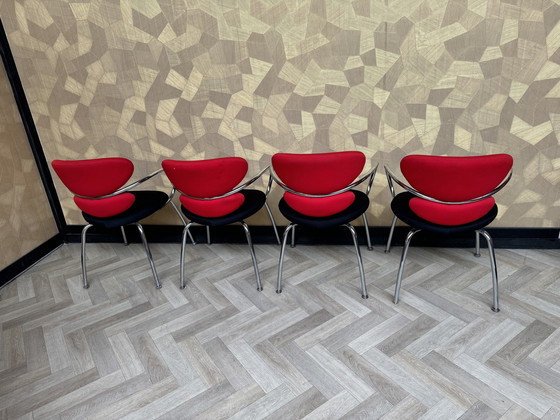 Image 1 of Satz von 4 Vintage Effezeta Italien Schlitten Stühle