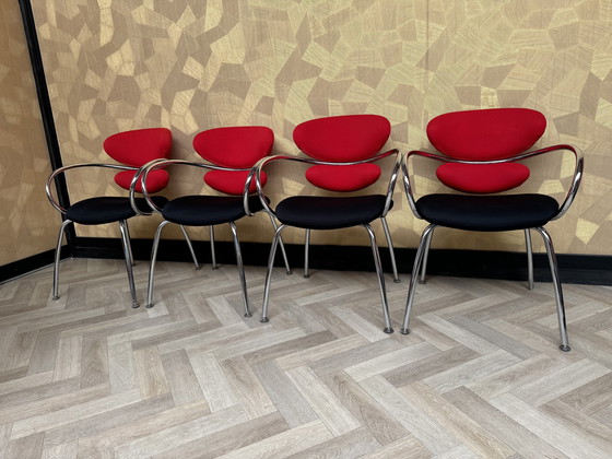 Image 1 of Satz von 4 Vintage Effezeta Italien Schlitten Stühle