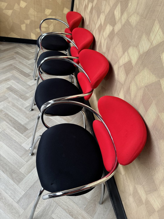 Image 1 of Satz von 4 Vintage Effezeta Italien Schlitten Stühle