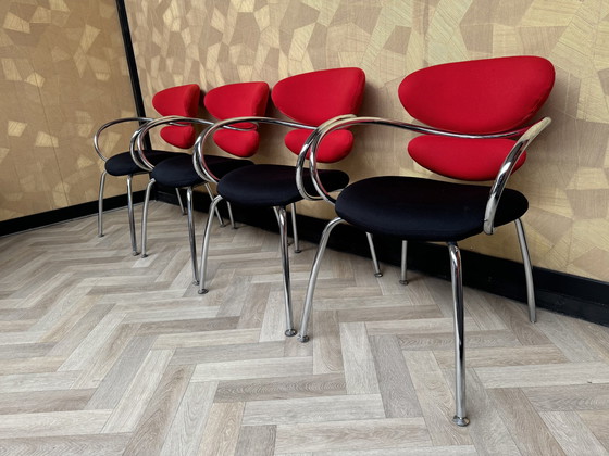 Image 1 of Satz von 4 Vintage Effezeta Italien Schlitten Stühle