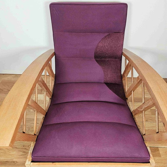 Image 1 of Paar Vintage-Sessel mit Querverstrebungen und besticktem Canovas-Stoff von Lesage, 1950