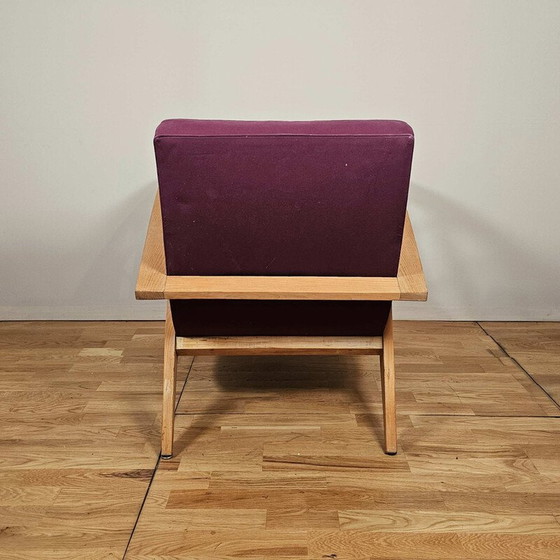 Image 1 of Paar Vintage-Sessel mit Querverstrebungen und besticktem Canovas-Stoff von Lesage, 1950