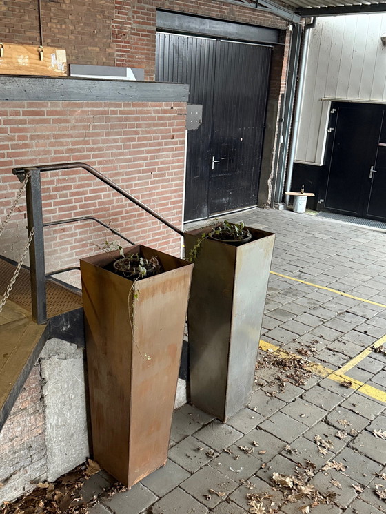 Image 1 of 3x Vintage High Stahl Pflanzgefäße