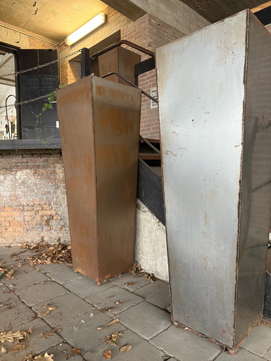 Image 1 of 3x Vintage High Stahl Pflanzgefäße