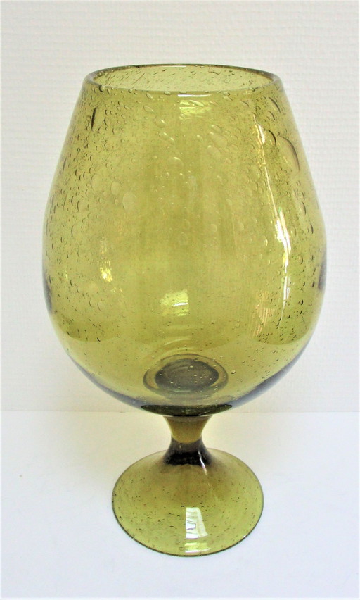 Vase Glas Biot Stempel H.38 Cm