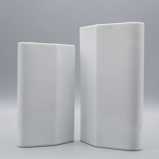 Rosenthal Glänzende Porzellan Vase Duo Tapio Wirkkala 60S Vintage Iconic Form