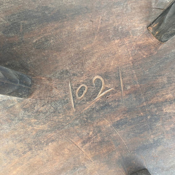 Image 1 of Japanischer handgeschnitzter floraler Beistelltisch/Pflanzenständer, 1905