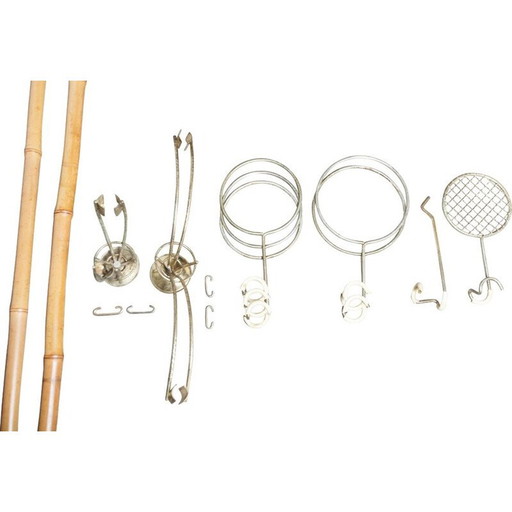 Atypische Pflanzendrehtür aus Bambus und Messing für Innenräume, Suise 1960