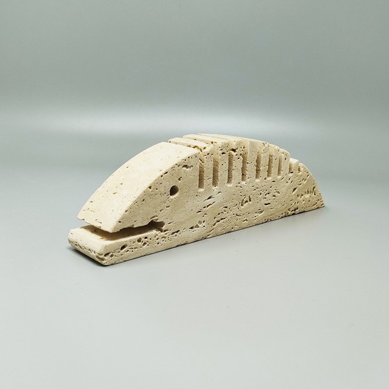 Image 1 of 1970er Original große Fischskulptur aus Travertin von Enzo Mari für F.Lli Mannelli