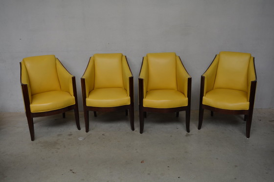 Image 1 of  4 X Art Deco Set mit Kartentisch