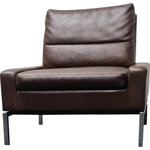 Vintage-Sessel der Serie 800 aus Metall und Leder für Wilkhahn