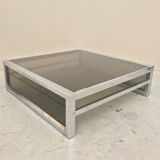 Image 1 of Schwerer Couchtisch aus Chrom von Belgo Chrome De Wulf, Belgien