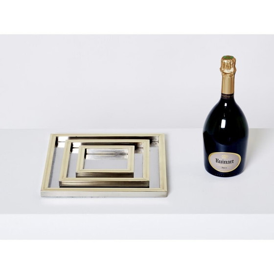 Image 1 of Satz von 3 Vintage-Schachteln aus Stahl und Messing, 1970