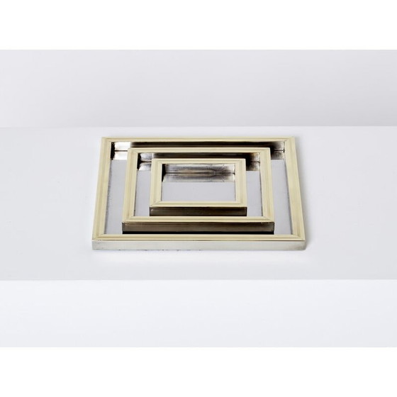 Image 1 of Satz von 3 Vintage-Schachteln aus Stahl und Messing, 1970