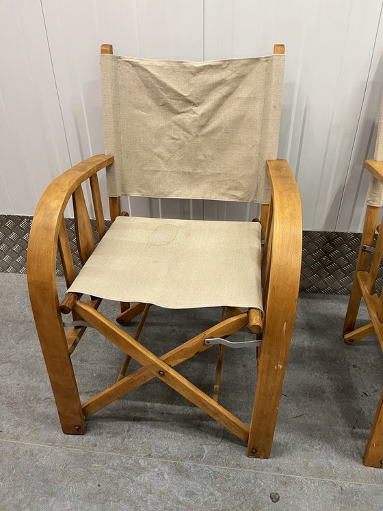 Image 1 of Satz von 2 Luxus Vintage Französisch Director's Klappstühle