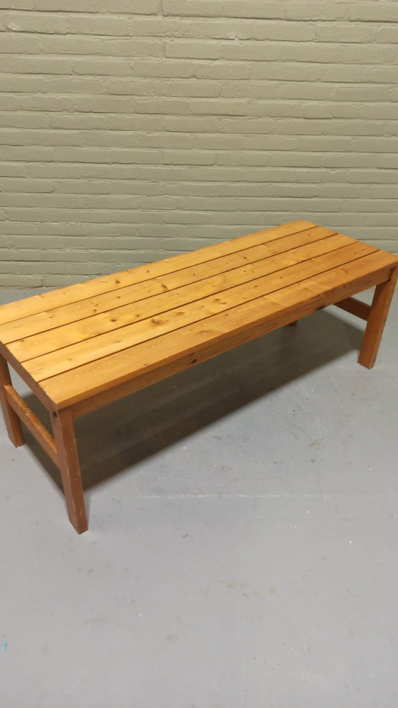 Image 1 of Holzlattenbank aus der Mitte des Jahrhunderts