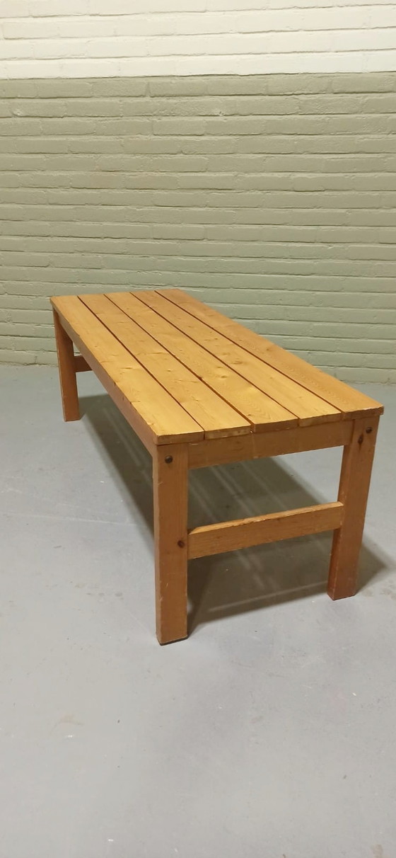 Image 1 of Holzlattenbank aus der Mitte des Jahrhunderts