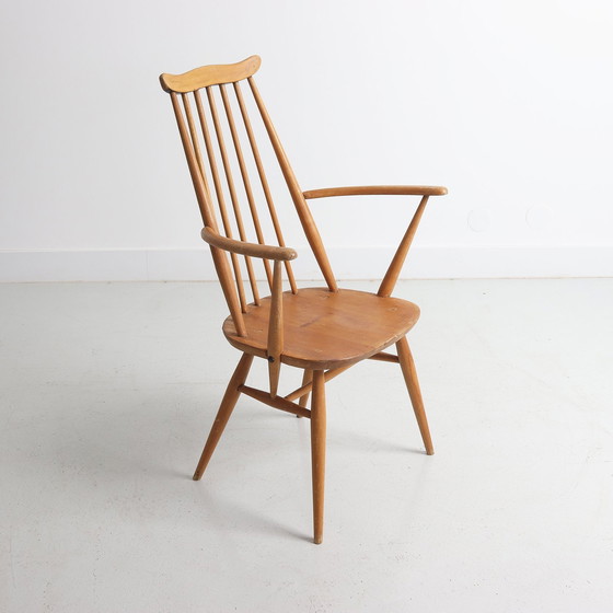 Image 1 of 6 Windsor Esszimmerstühle aus Buche und Ulme von Lucian Ercolani für Ercol, England, 1960s