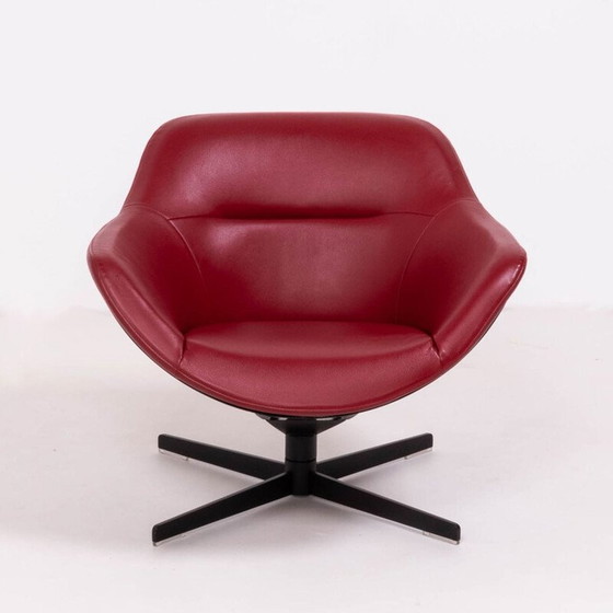 Image 1 of Drehstuhl Auckland aus rotem Leder von Jean-Marie Massaud für Cassina 2005