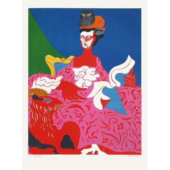 Image 1 of Alte Lithographie La Pompadour von Nicolas Uriburu, 1967