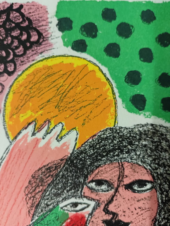 Image 1 of Corneille 1986 - Akt mit Vogel und Sonne